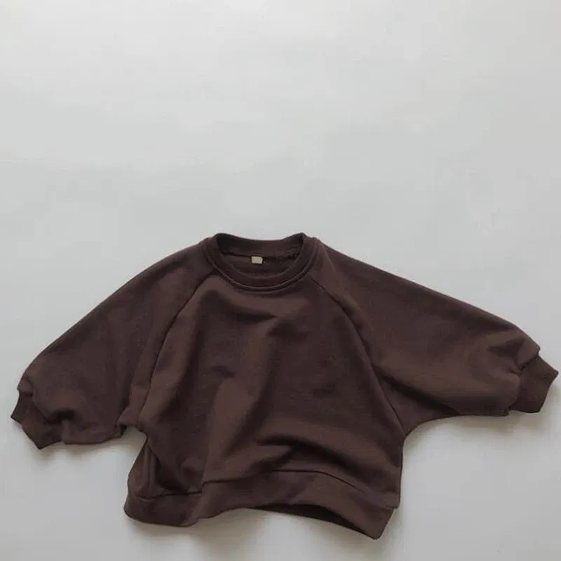 Color: black, Kid Size: 6T - Children Clothing Japan Korean Style Autumn Spring Baby Girls Boys Casual Long Sleeve Sweatshirts T-shirt Kids Pullover Tops