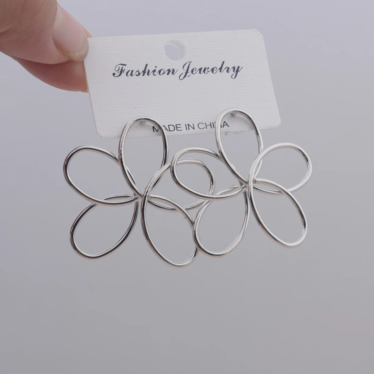 Metal Color: BROWN - Hollow Big Five-petaled Flower Metal Line Drop Earrings for Women Art Brincos Hyperbole Fashion Party Jewelry