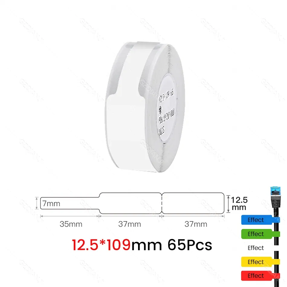 Color: Y - NIIMBOT Sticker Self-adhesive Label Thermal Papers for D11 D101 D110 Mini Printer White Colorful Waterproof Cable Tape Rolls