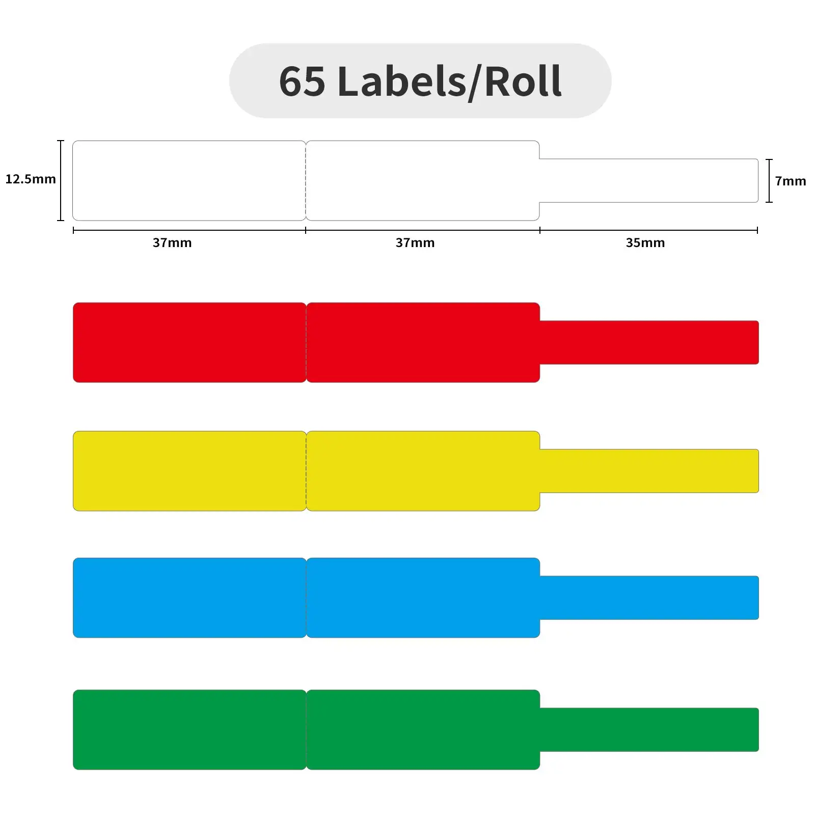 Color: Y - NIIMBOT Sticker Self-adhesive Label Thermal Papers for D11 D101 D110 Mini Printer White Colorful Waterproof Cable Tape Rolls