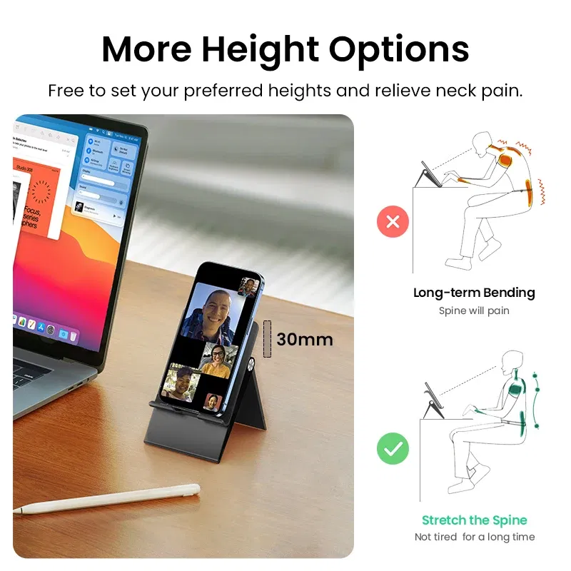 Color: Orange - UGREEN Phone Stand Holder Desk Cell Phone Dock Stand for iPhone 16 15 14 Pro Max Adjustable Foldable Mobile Phone Holder Stand
