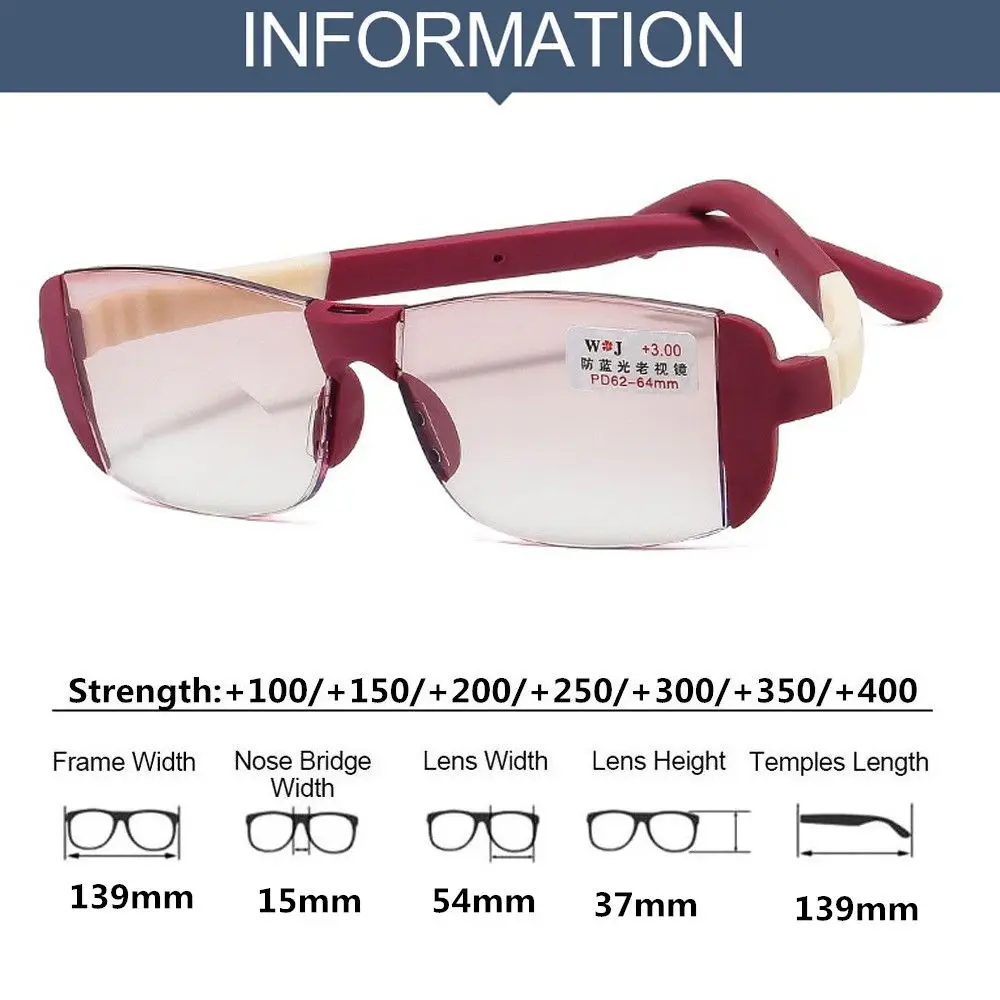 Frame Color: black, Eye Prescription: +300 - Fashion Anti-Blue Light Reading Glasses Urltra-Light Eye Protection Men Women Elegant Comfortable Eyeglasses Unisex Glasses