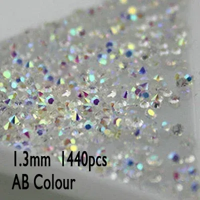 Color: SKY BLUE - 1440pcs Shiny Crystal AB Mini Pixie Nail Rhinestones Glitter 3D Micro Diamonds for Nails Art DIY Accessories