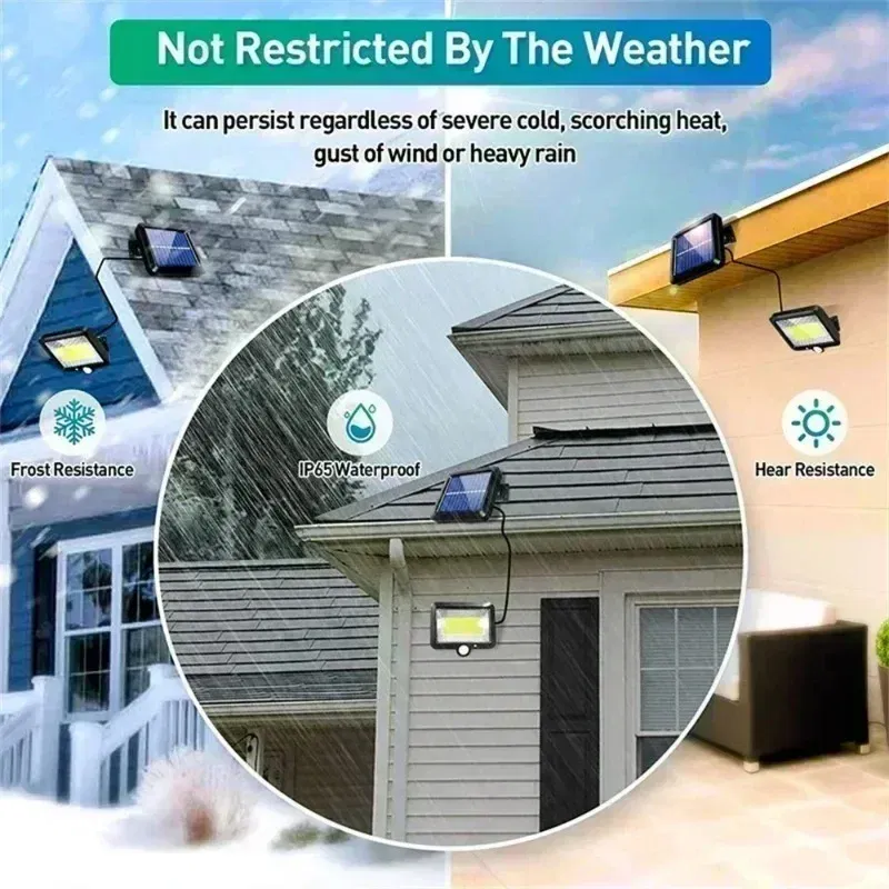 Emitting Color: pink - COB LED Solar Light Outdoor PIR Motion Sensor Solar Waterproof Wall Emergency Street Light Garage Lighting Patio Security Lights