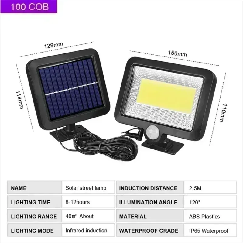 Emitting Color: pink - COB LED Solar Light Outdoor PIR Motion Sensor Solar Waterproof Wall Emergency Street Light Garage Lighting Patio Security Lights