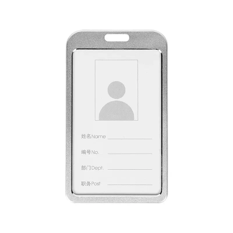 Color: Lavender - Aluminum Alloy Card Cover Case Women Men Work Name Bank ID Card Holders Business Badge Case Credit Card Badge Case Bag Pouch