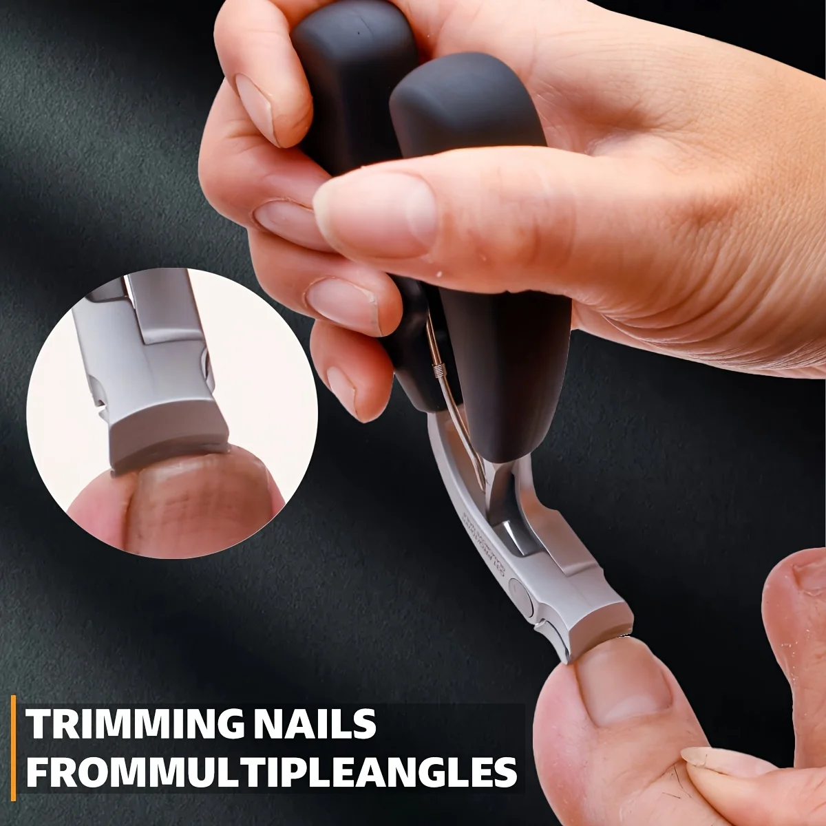 Color: black - Professional Grade Concave Stainless Steel Nail Clippers for Thick Nails and Ingrown Toenails Sharp Curved Blade for Easy Trimmi