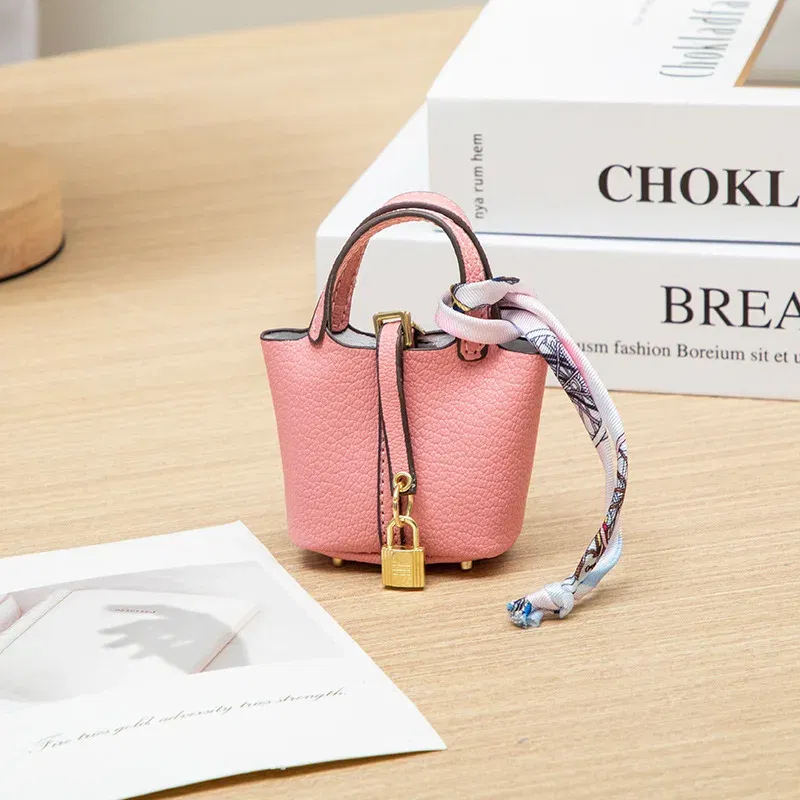 Color: Light Gold - Mini Bag Pendant Keychain Hanging Accessory Zero Wallet Creative Portable Bracelet Bluetooth Earphone Bag Multifunctional