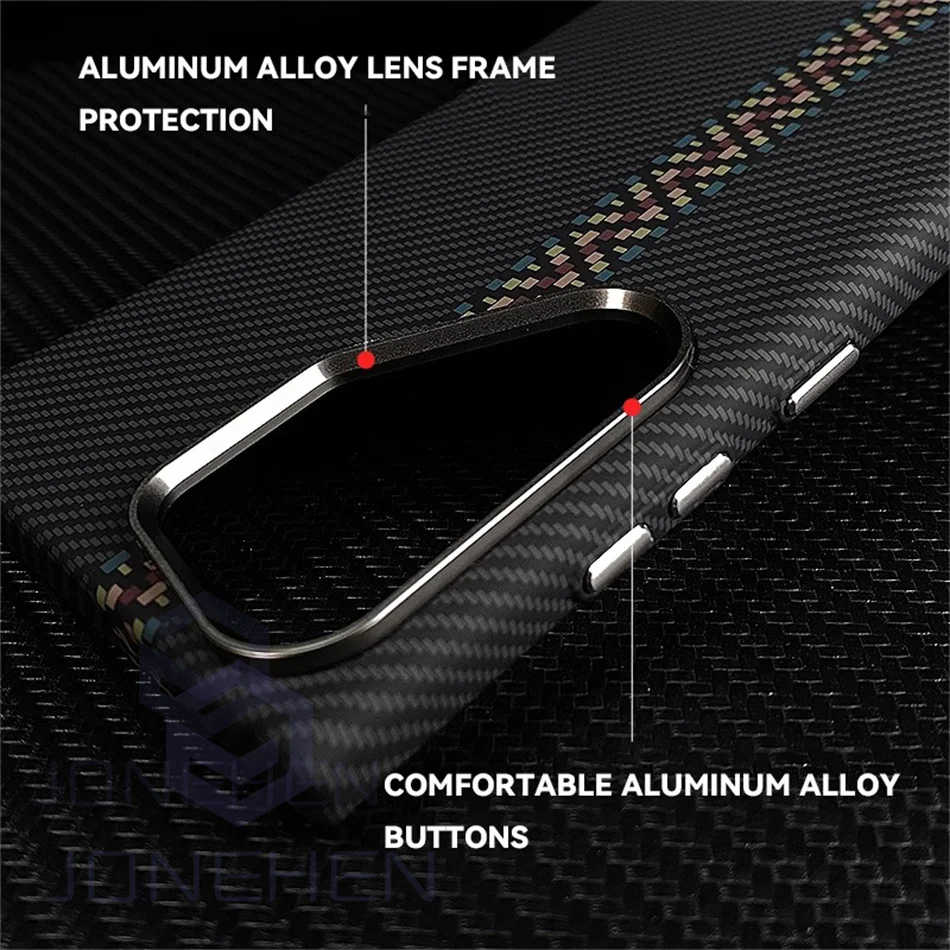 Color: black, Material: tpu - Carbon Fibre 3D Relief For MagSafe Case For Samsung Galaxy S24 Ultra S23 Plus Wireless Charge Hard PC Shockproof Magnetic Cover