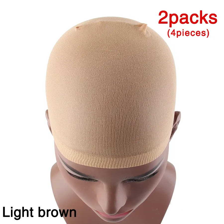 Color: Burgundy - 1/2/3Packs Wig Cap Stocking Stretch Stocking Wig Caps For Making Wigs Caps Hairnets Stretch Elastic Wig Weaving Cap Brown Black