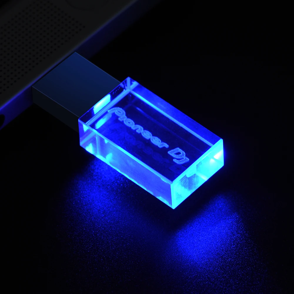 Color: Blue, Capacity: 64 GB - JASTER Pioneer DJ Crystal USB Flash Drive 128GB High Speed Memory Stick 64GB Silver Lid Pendrive 32GB Real Capacity U Disk 16GB