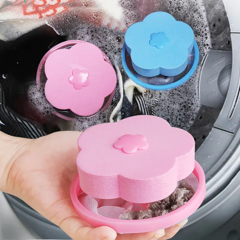 Color: Dark Grey - Laundry Ball Floating Pet Fur Lint Hair Catcher Clothes Cleaning Ball Laundry Hair Removal Cleaning Mesh Bag For Washing Machine