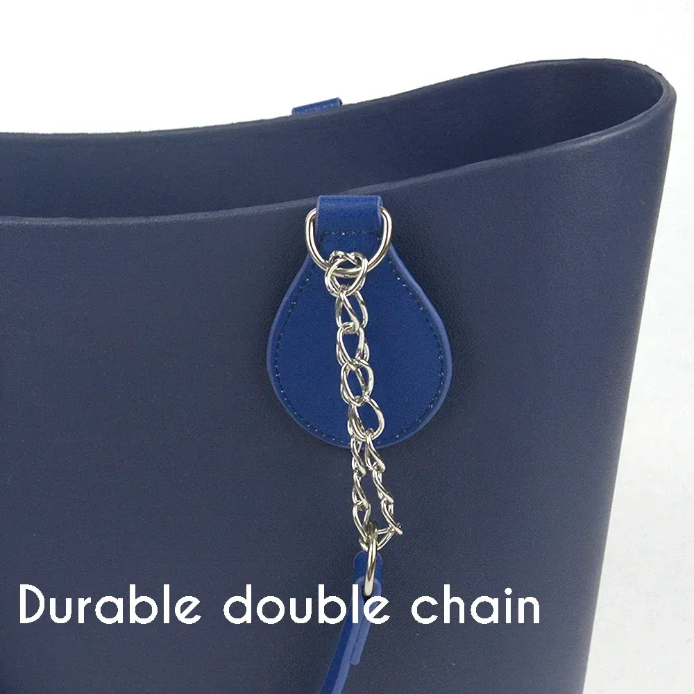 Color: WHITE, Ships From: CHINA - TANQU 1 Pair Long leather PU chain Handle with Tear Drop End Double Metal Chain for O Bag for EVA Obag Women Bag