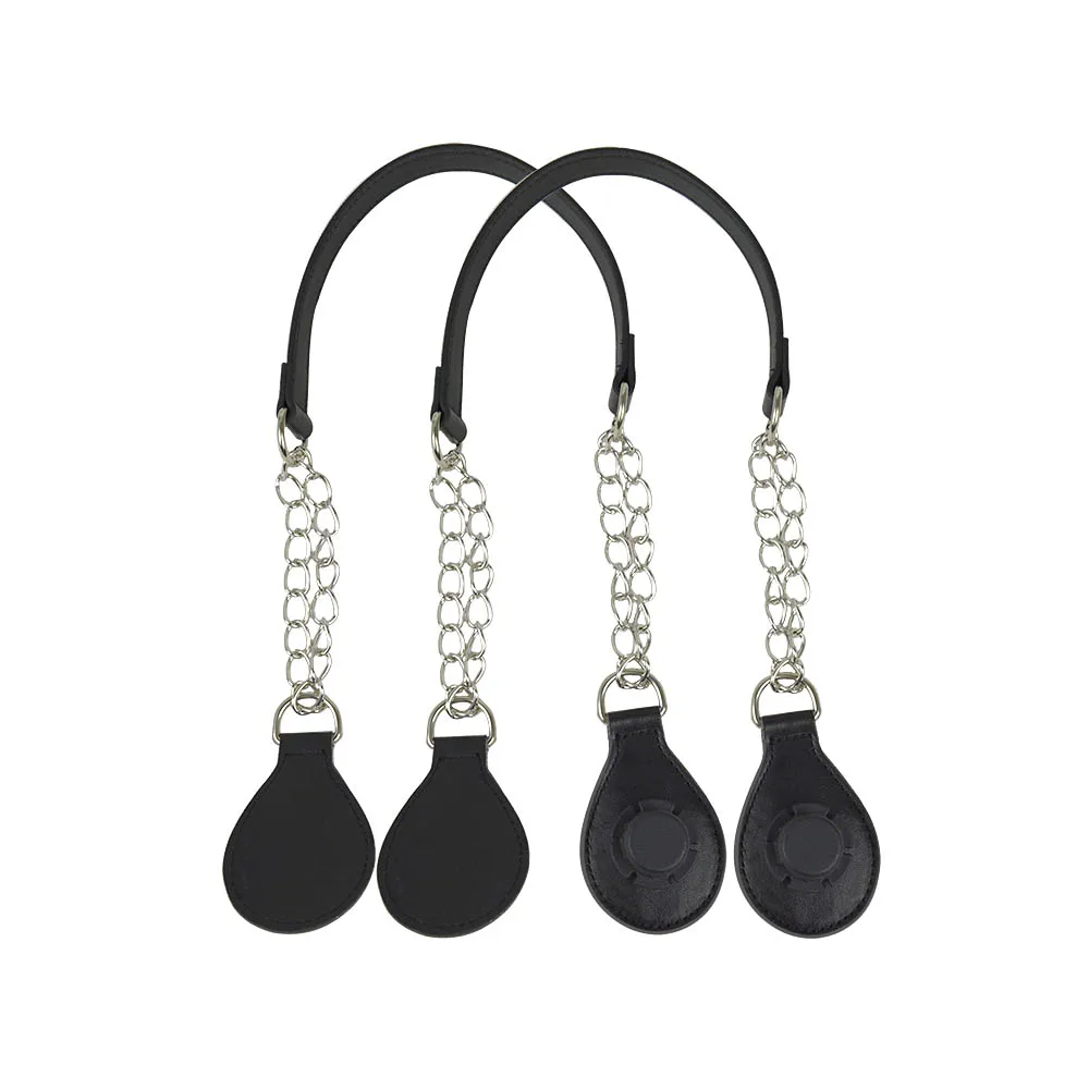 Color: WHITE, Ships From: CHINA - TANQU 1 Pair Long leather PU chain Handle with Tear Drop End Double Metal Chain for O Bag for EVA Obag Women Bag