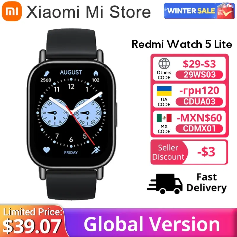 Color: Gold, Ships From: CHINA - New! Global Version Watch 5 Lite 1.96'' AMOLED display 18-Day Battery life Bluetooth?® calling Built-in GNSS 5ATM