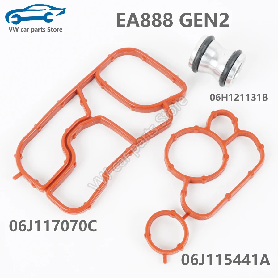 Color: MULTI - 06J117070C 06J115441A Oil Cooler Gasket Pipe And Connector Joint For EA888 Audi A4A5A6Q5 VW Golf Tiguan Passat Jetta 06L115441