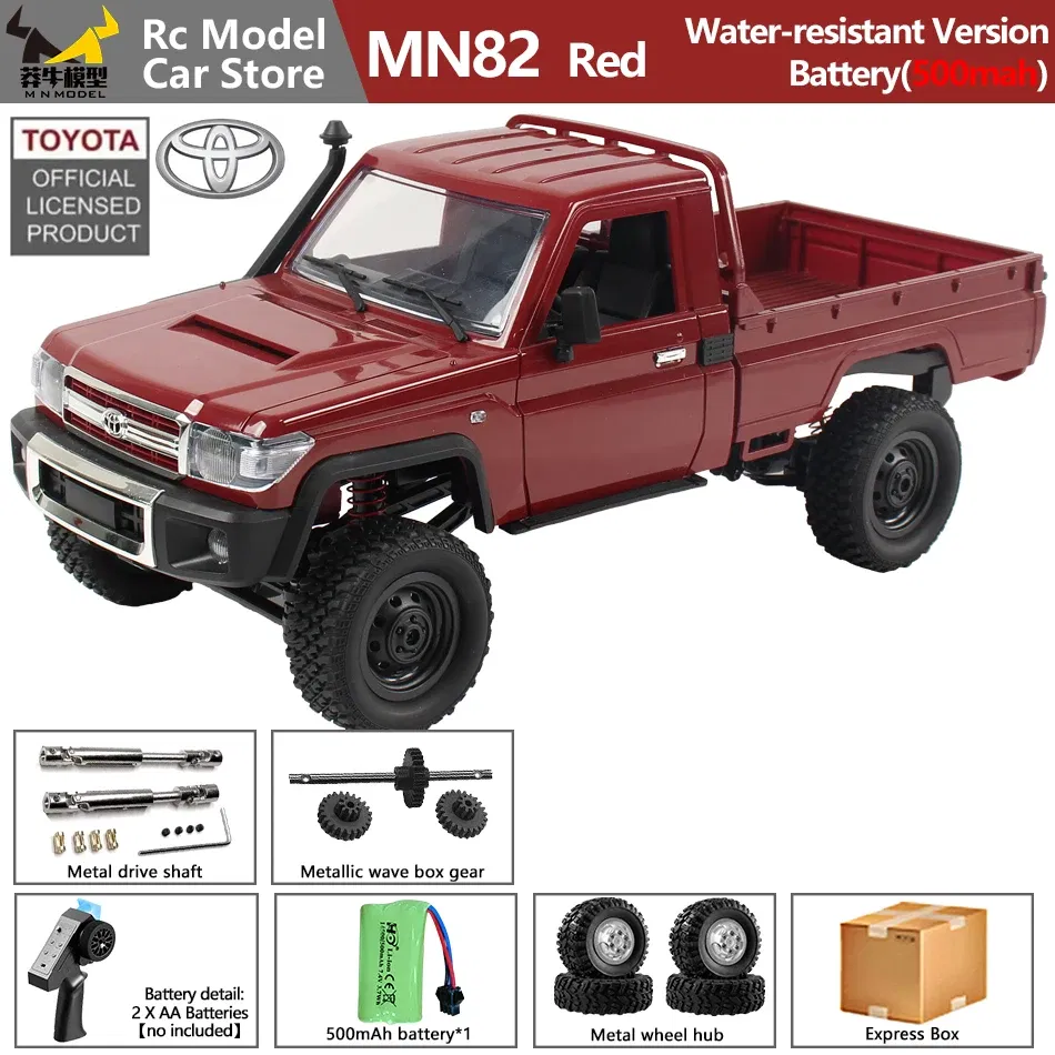 Color: Pink - MN MODEL 1/12 4X4 Remote Control Diving Off-road Car Retro LC79 Truck Climbing All Terrain Vehicle Rock Crawler Toy for Adult