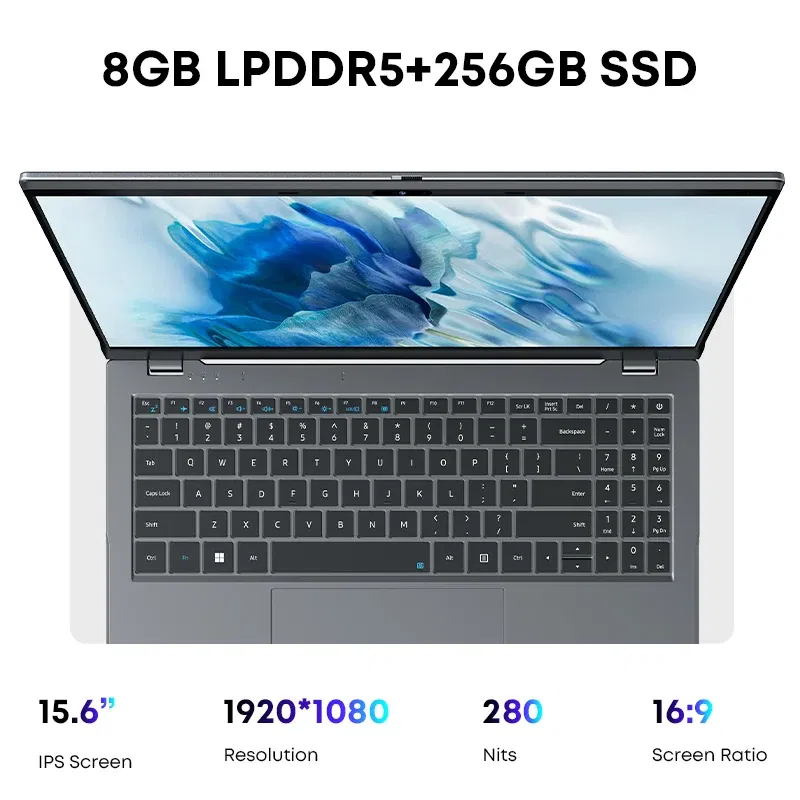Color: Red, Ships From: CHINA - To GemiBook Plus Laptop 15.6" Intel N100 Graphics for 12th Gen 1920*1080P 16GB RAM 512GB SSD With Cooling Fan Windows 11