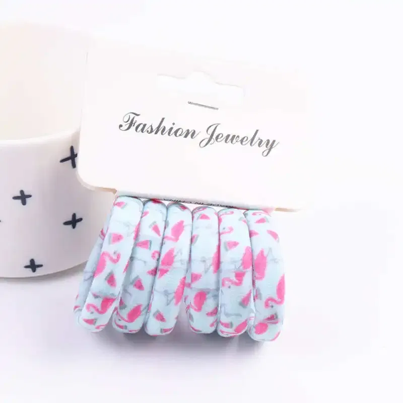Color: Light Grey, Ships From: CHINA - 6PCS/Sett Cute Girls Elastic Hair Bands Scrunchies Ponytail Holder Rubber Bands Hair Ties Sweet Kids Hair Rope Hair Accessories