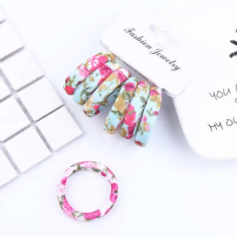 Color: Light Grey, Ships From: CHINA - 6PCS/Sett Cute Girls Elastic Hair Bands Scrunchies Ponytail Holder Rubber Bands Hair Ties Sweet Kids Hair Rope Hair Accessories