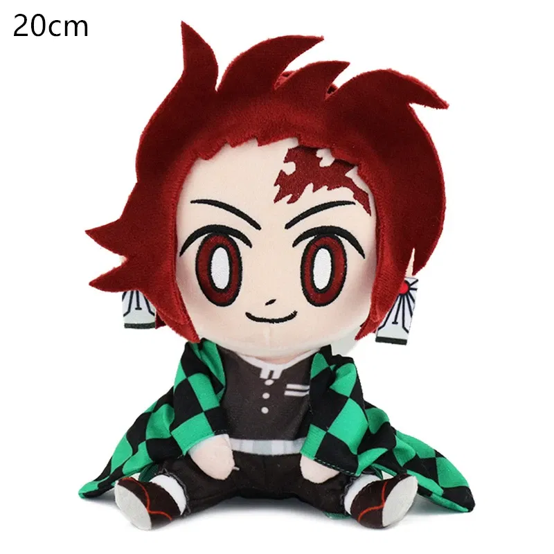 Color: CRIMSON, Height: 0-10cm - 20CM New Product Japanese Anime Ghost Slayer: Blade Plush Doll Tanjiro Nezuko Game Peripheral Children's Doll Kawaii Pillow