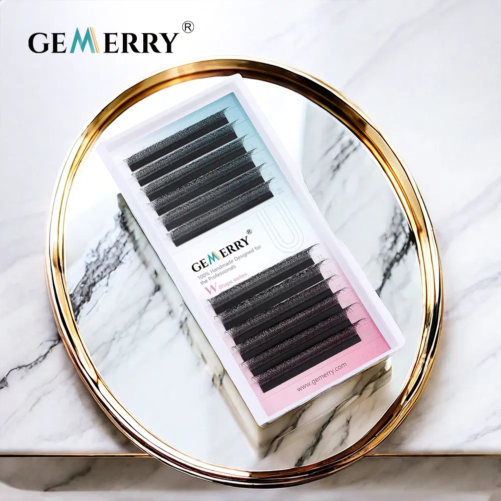 Curl: C, Thickness: 0.07mm, Length: 8mm, Ships From: CHINA - Gemerry Cilios W 4D W-shaped Eyelash Extension Automatic Flowering W Lashes LU/L/C/D Curl High Quality Individual Fake Eyelashes