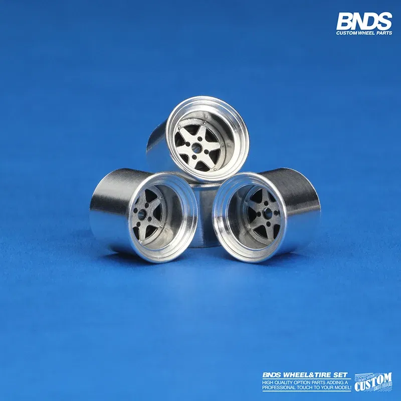 Color: Orange - 1/64 Alloy Wheels With Rubber Tires By BNDS Assembly Rims Modified Parts for Model Car Refitted VIP Style No.64053-64088