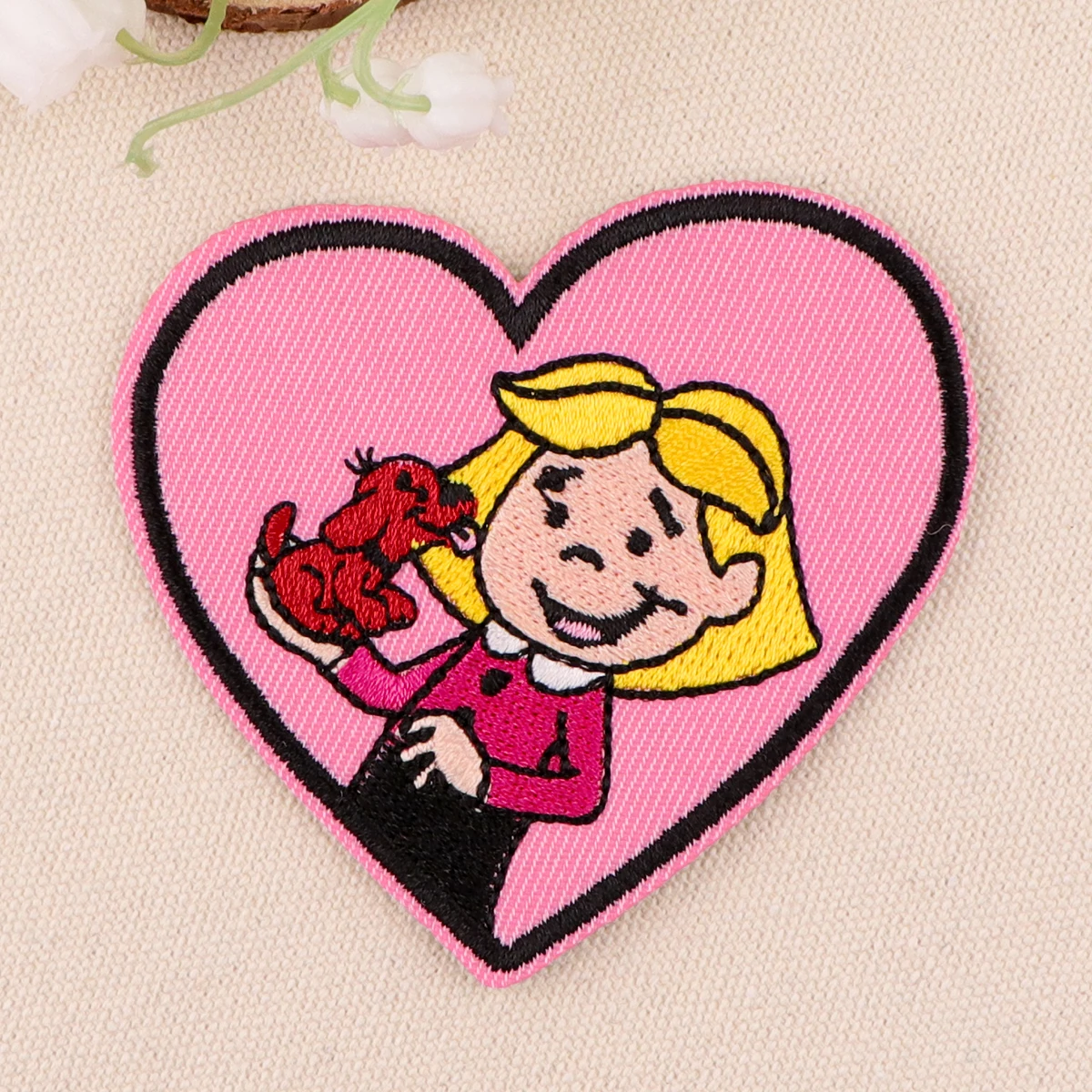 Comedy Adventure Movie Embroidery Patch Red Dog Iron On Patches For Clothing Thermoadhesive Patches On Clothes DIY Sew Badges