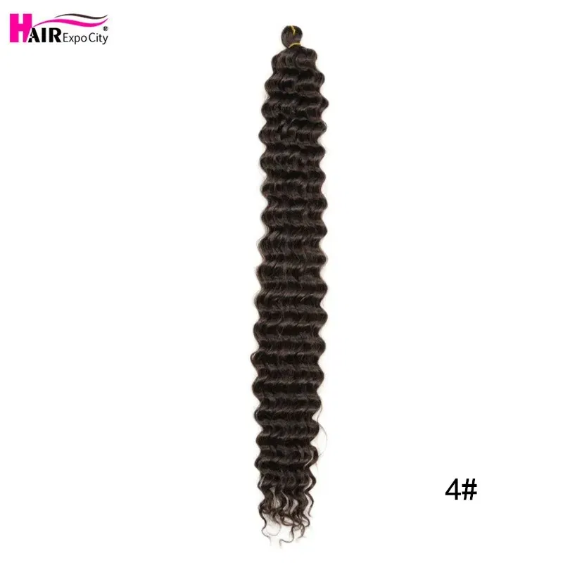 Color: #4, Ships From: CN, Stretched Length: 22inches, Bulk Buy: 1Pcs/Lot - 22-28 Inch Freetress Deep Twist Crochet Hair Natural Synthetic Braids Hair Ombre Crochet Braiding Hair Extensions Hair Expo City