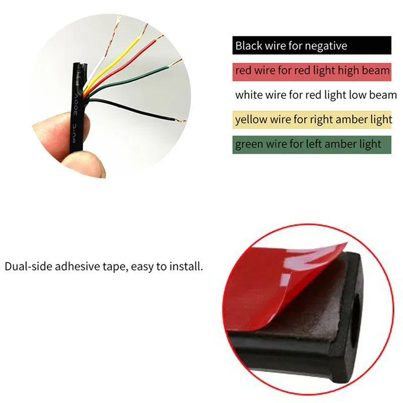 Flexible 48 LED 12V Motorcycle Brake light steering light motorcycle license plate tail light red and yellow