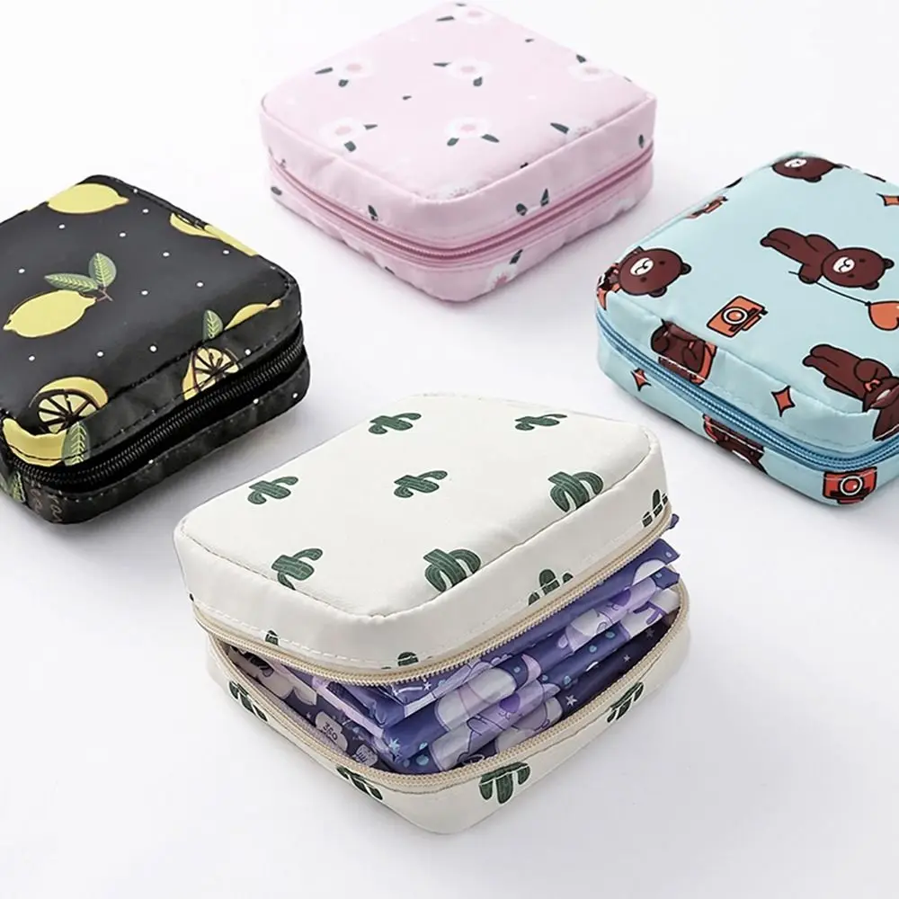 Color: Clear - Girl Napkin Credit Card Holder Headphone Case Coin Clip Sanitary Bag Change Purse Tamper-Proof Storage Bag Sanitary Mat Bag