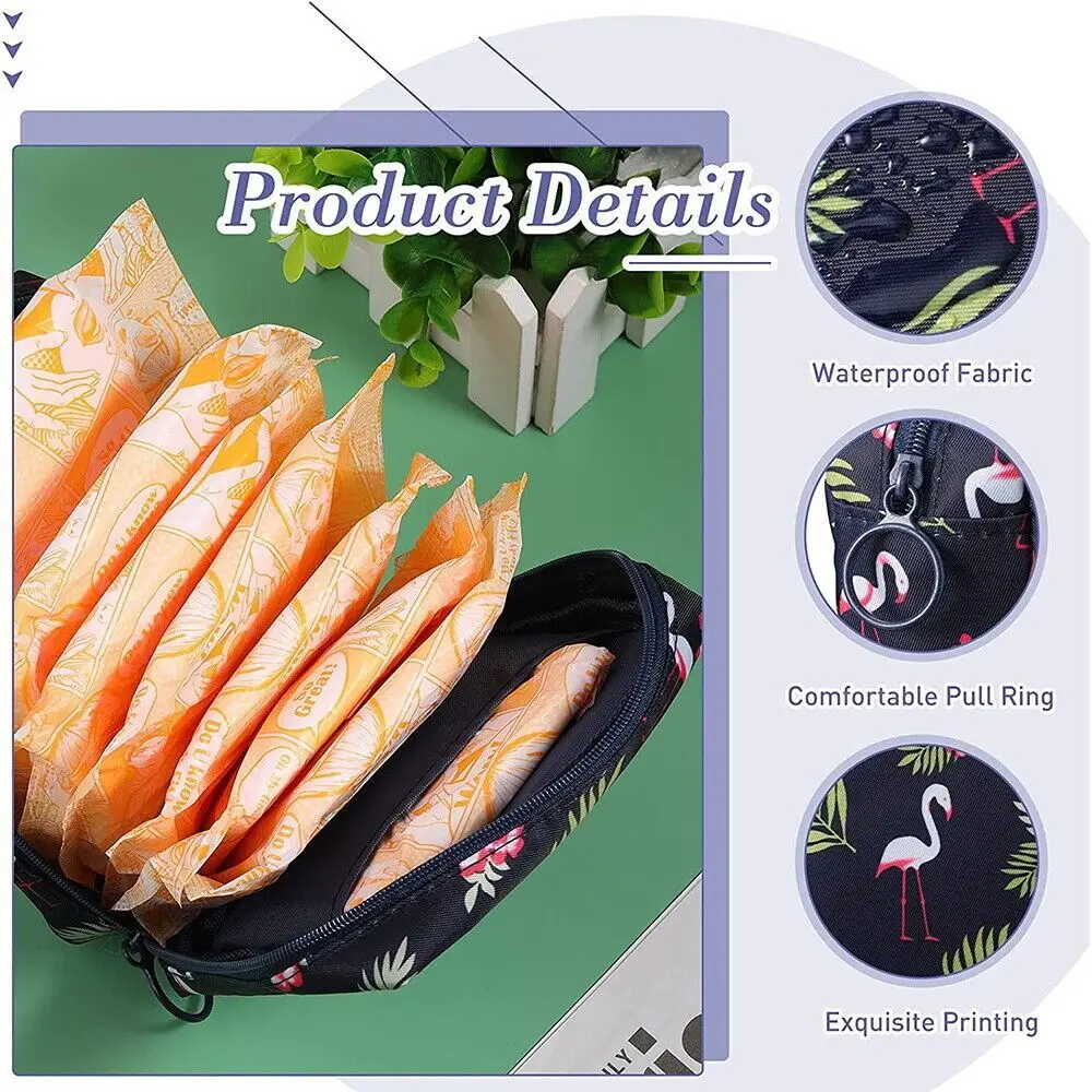 Color: Clear - Girl Napkin Credit Card Holder Headphone Case Coin Clip Sanitary Bag Change Purse Tamper-Proof Storage Bag Sanitary Mat Bag