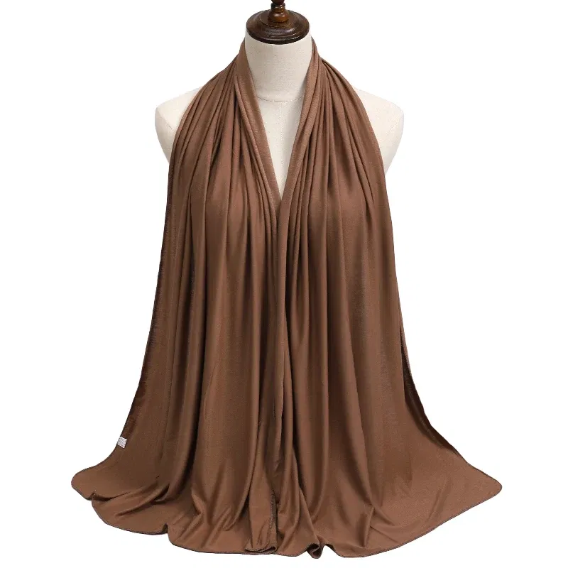Color: LIGHT GINGER, Ships From: CHINA - New Jersey Womens Muslim Ramadan Fashion Modal Cotton Jersey Hijab Womens High Quality Solid Color Soft Hijab Long African Scarf