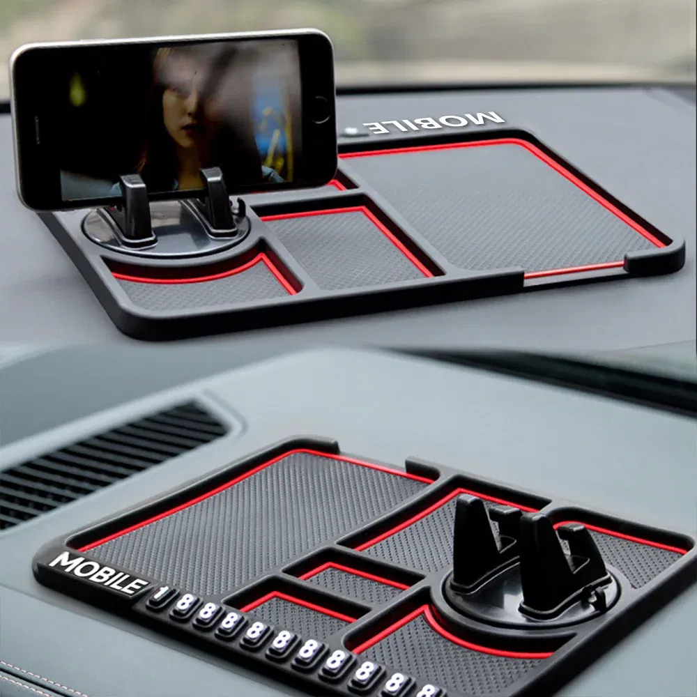 Color Name: Blue - Silicone Car Anti-Slip Mat Auto Phone Holder Sticky Anti Slide Dash Phone Mount Parking Number Card Car Pad Mat Car Mat