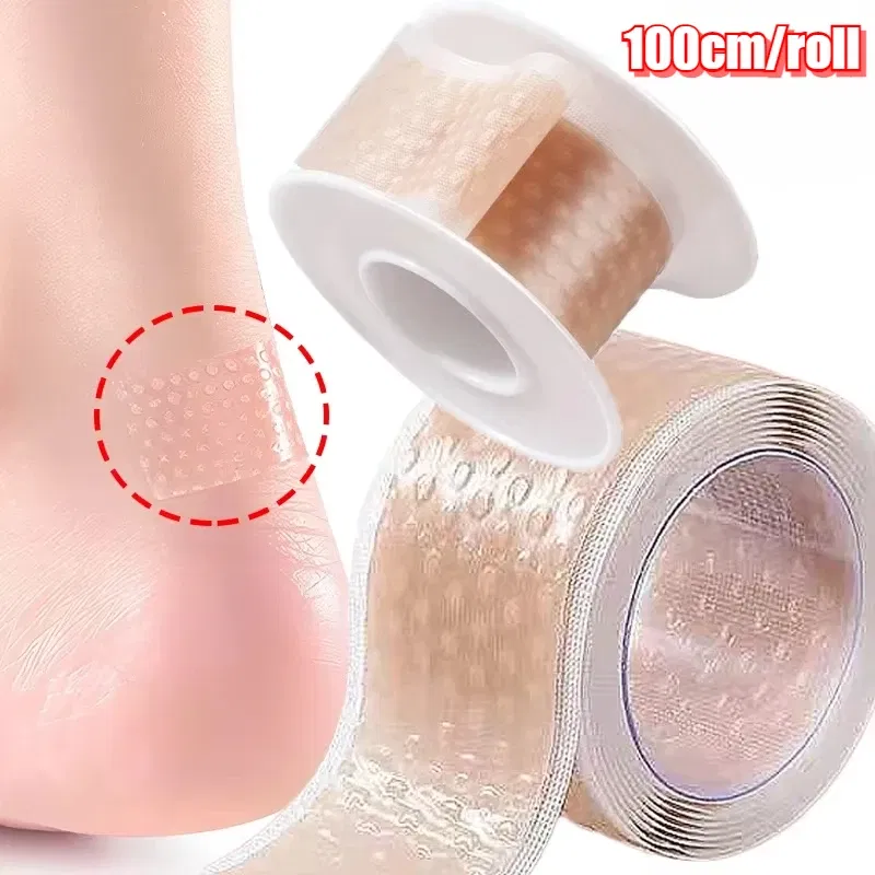 Color: Beige - Silicone Gel Heel Stickers Heel Protector Biomimetic Anti Pain Relief Adhesive Patch Cushion Foot Care Shoe Pads Grip Tapes