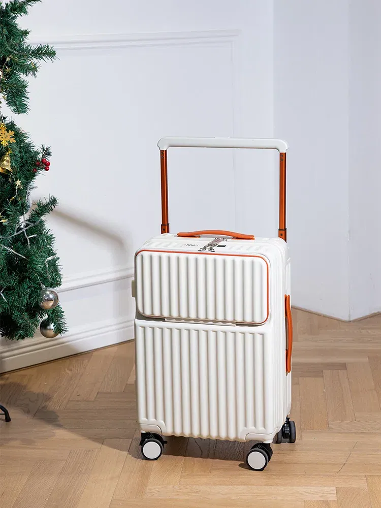 Color: Brown, Luggage Size: 24Inches 600mm - Wide Pull Rod Suitcase 2024 New Universal Wheel Small Lightweight Boarding Luggage 20 inch Password Lock Travel Case