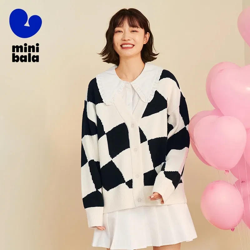 Color: Brown, Size: XS?€old?‰, Ships From: CHINA - Mini Bala Cardigan Sweater Girls 2024 Spring and Autumn New Arrival Mother-Daughter Outfit Parent-Child Coat