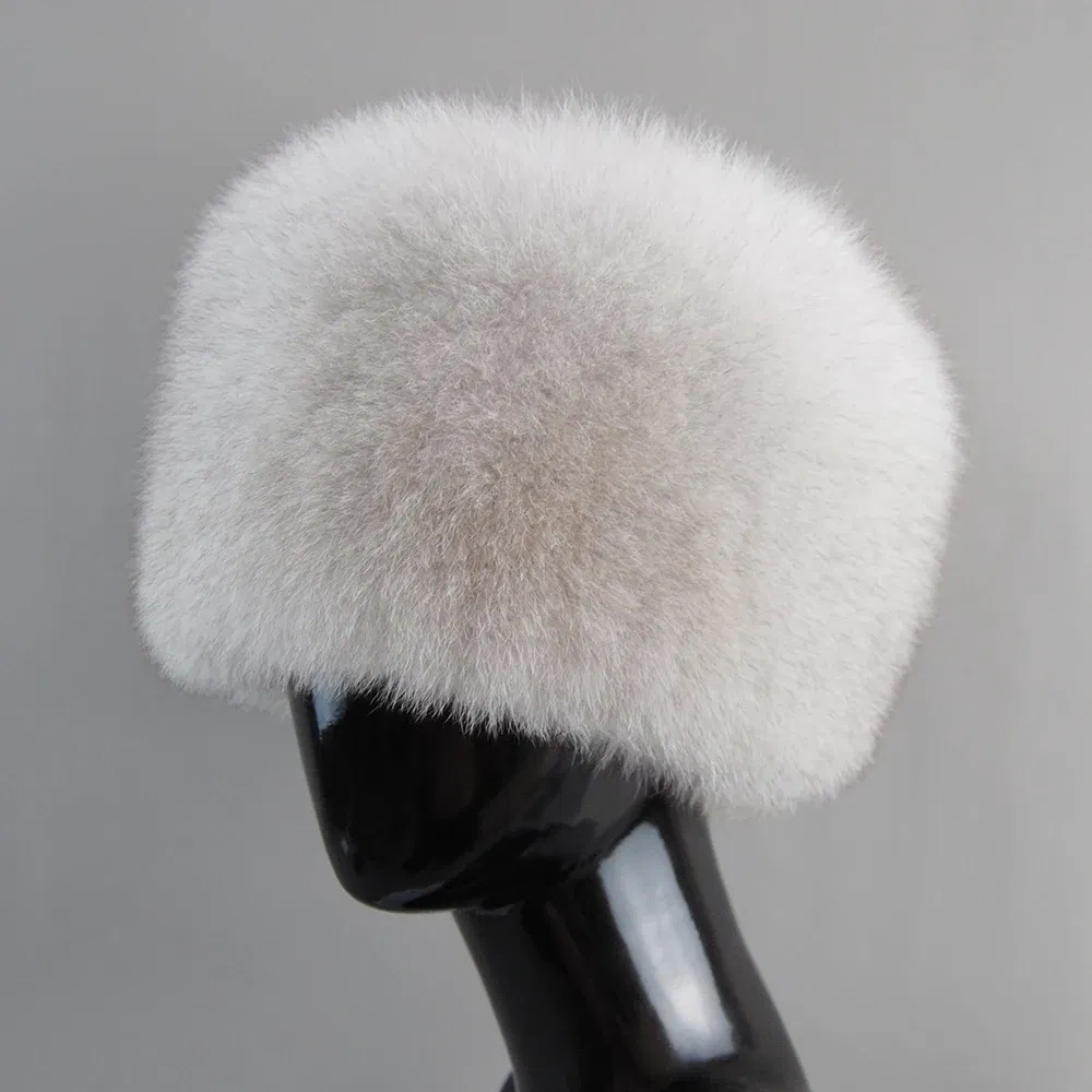 2025 New Style Fashion Hat Winter Women's Winter Thick Warm Hat Real Fox Fur Hats Headgear Russian Girls Raccoon Fur Beanies Cap