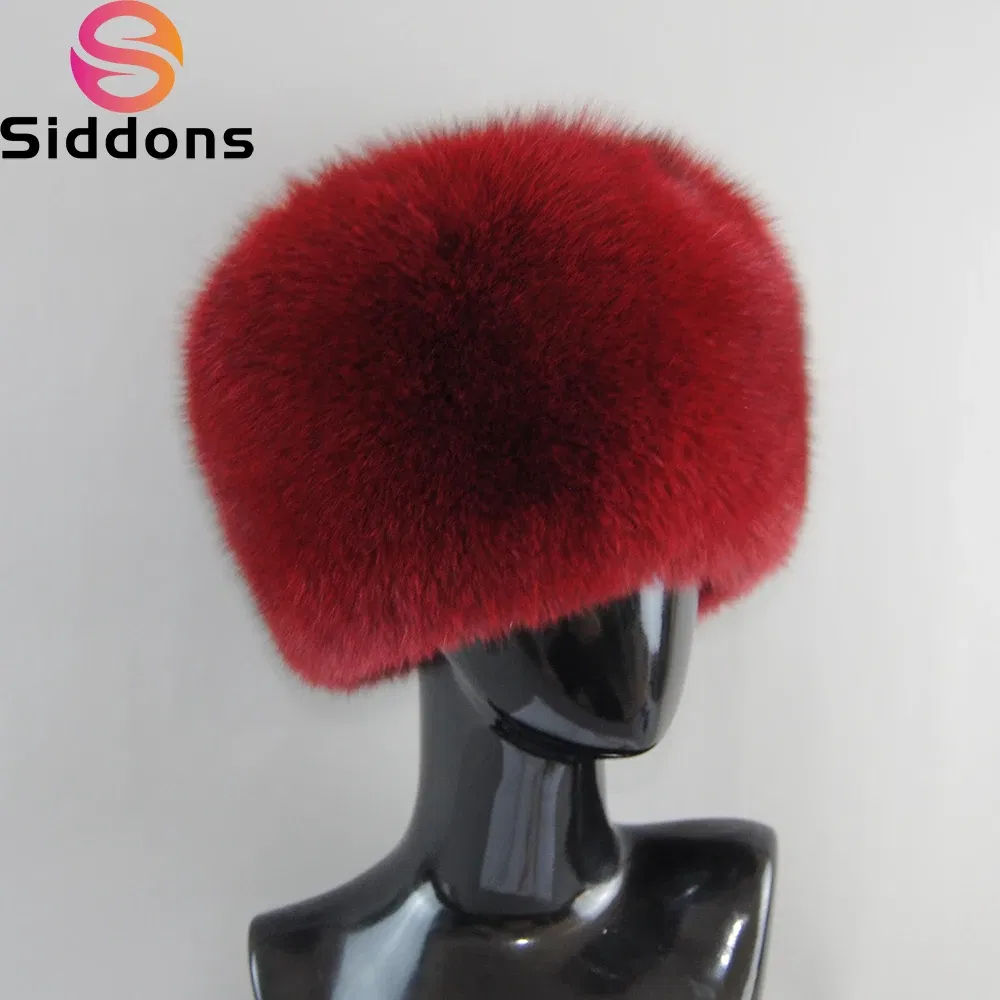 2025 New Style Fashion Hat Winter Women's Winter Thick Warm Hat Real Fox Fur Hats Headgear Russian Girls Raccoon Fur Beanies Cap