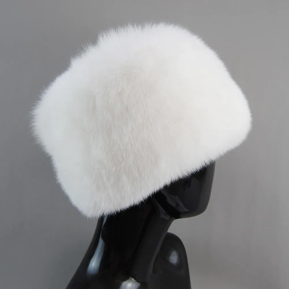 2025 New Style Fashion Hat Winter Women's Winter Thick Warm Hat Real Fox Fur Hats Headgear Russian Girls Raccoon Fur Beanies Cap