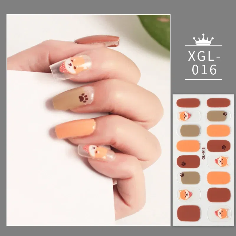 Color: Pink - Shiny New Year Nail Sticker Self Adhesive Decor Sticker Nail Wraps Glitter Nail Polish Sticker Waterproof Christmas Nail Sticker