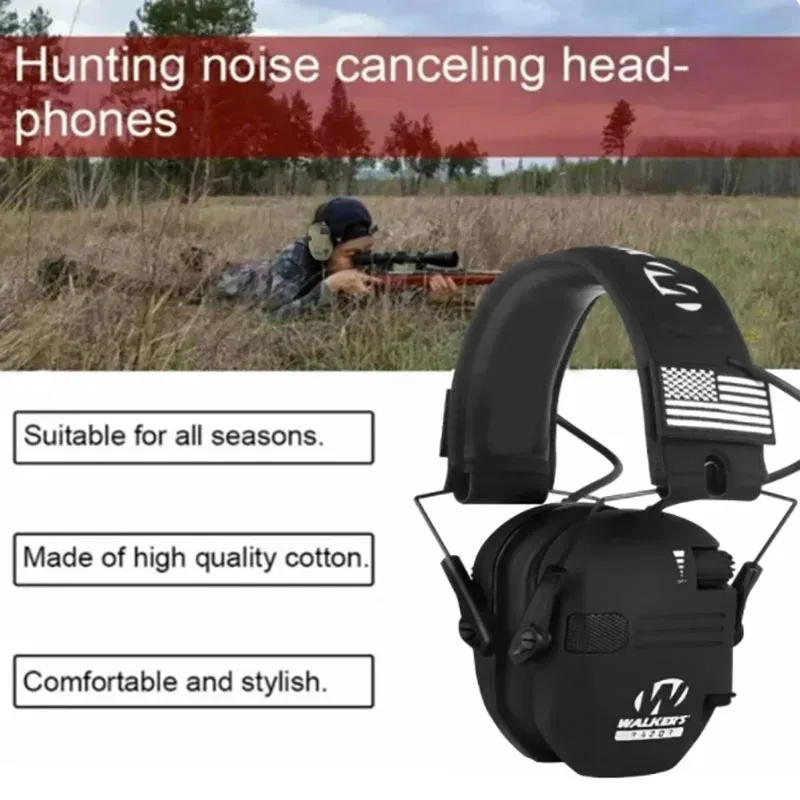 Color: Green - 2024 Earmuffs Active Headphones for Shooting Electronic Hearing Protection Ear Protect Noise Reduction Hunting Headphone