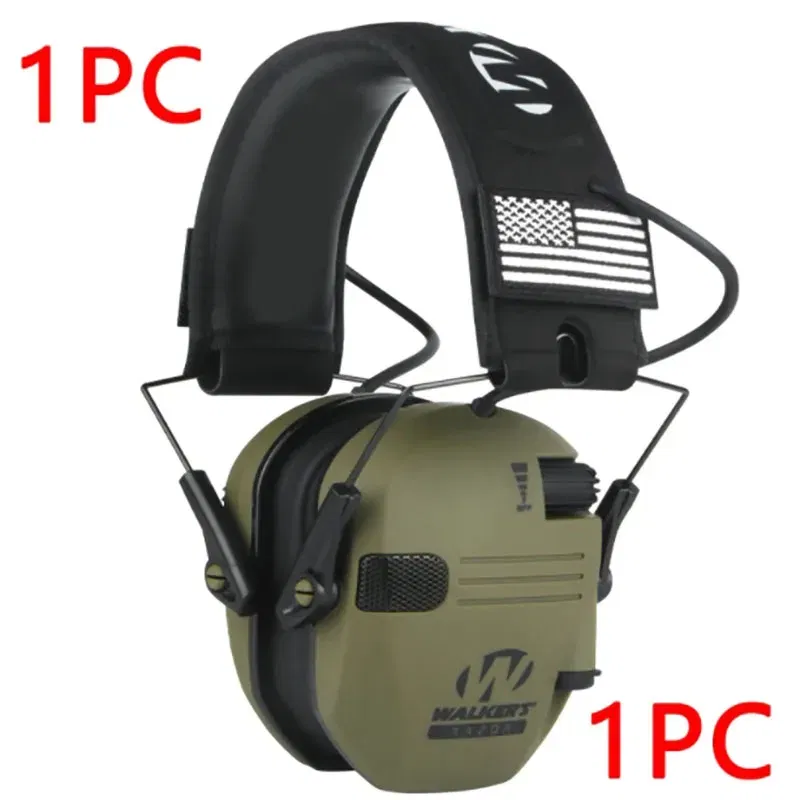 Color: Green - 2024 Earmuffs Active Headphones for Shooting Electronic Hearing Protection Ear Protect Noise Reduction Hunting Headphone