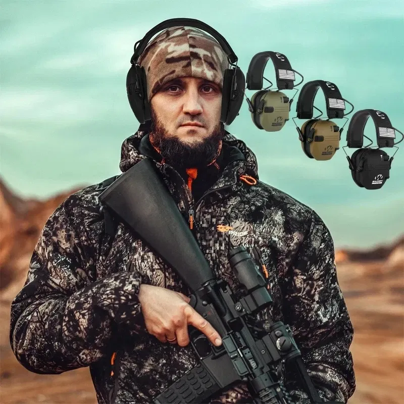 Color: Green - 2024 Earmuffs Active Headphones for Shooting Electronic Hearing Protection Ear Protect Noise Reduction Hunting Headphone
