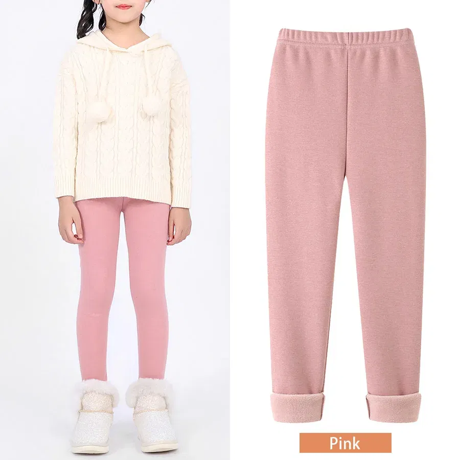 Color: Pink, Size: 68, Ships From: CHINA - SheeCute Girls Winter Warm Pants Kids Fleece Lined Leggings for 3-11 Years SCW7101
