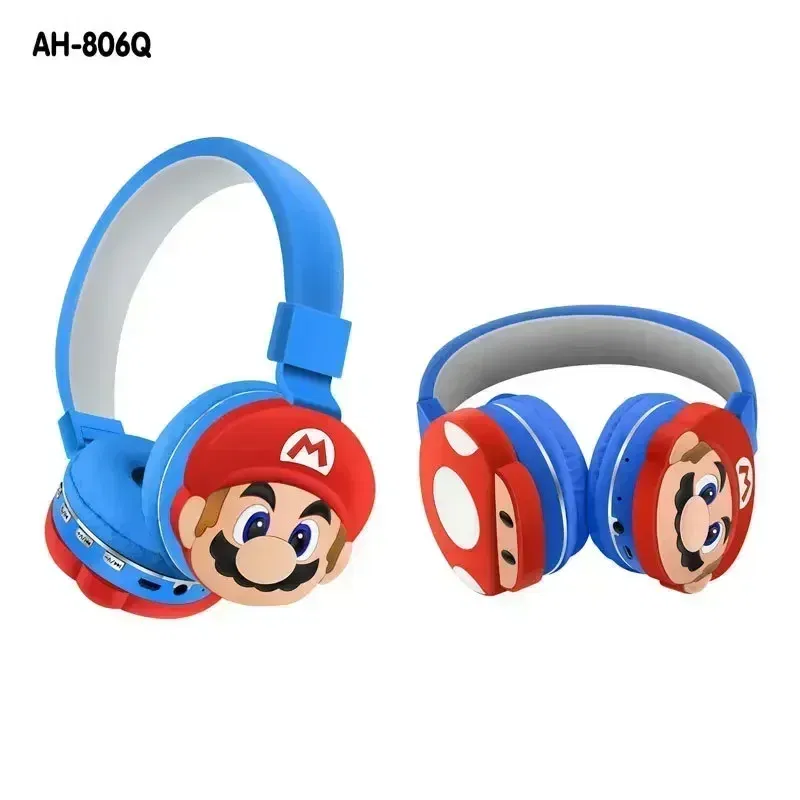 Color: WHITE - Game Marios Bros anime Wireless Bluetooth Headphones Children's Headwear Cute Cartoon Wireless Headset kids Birthday Gift toy
