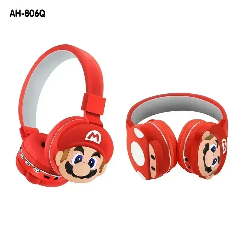Color: WHITE - Game Marios Bros anime Wireless Bluetooth Headphones Children's Headwear Cute Cartoon Wireless Headset kids Birthday Gift toy