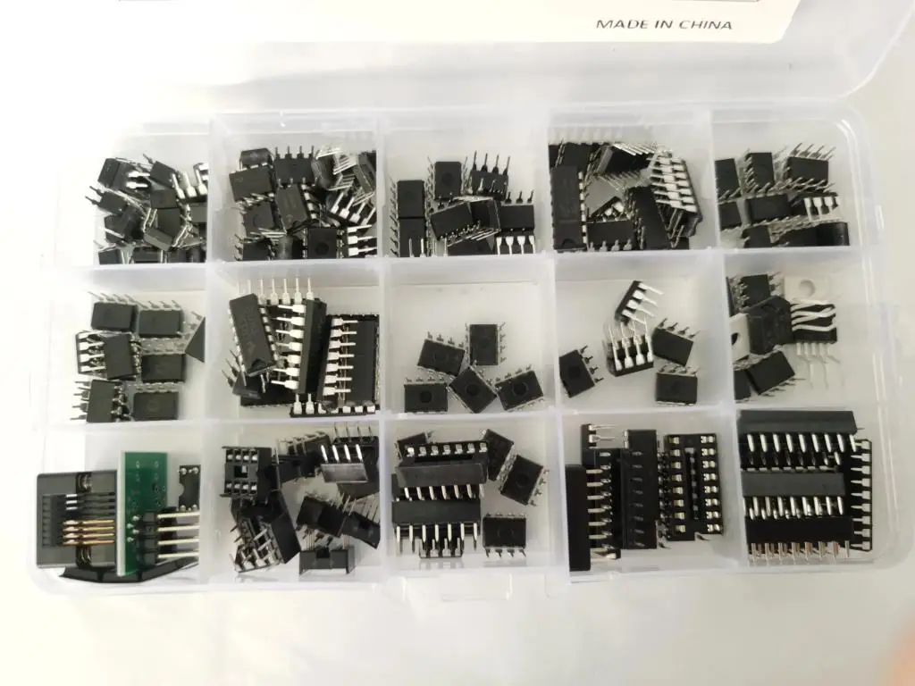 150pcs DIP Integrated Circuit Chip IC Boxed Chip Assortment Amplifier PC817 ICL7660 NE555 LM358 JRC4558 LM393 LM339 TDA2030A PT2