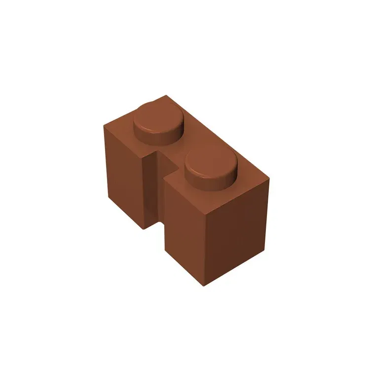 Color: Burgundy - Gobricks GDS-798 BRICK 1X2 W. GROOVE compatible with lego 4216 children's toys Assembles Building Blocks Technical