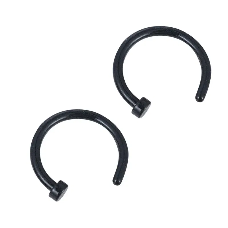 Metal color: BRASS PLATED - 6/8/10mm Surgical Steel Fake Non Nose Stud Ring False Lip Curler Septum Piercing Hoop Jewelry for Women Men Body Accessories